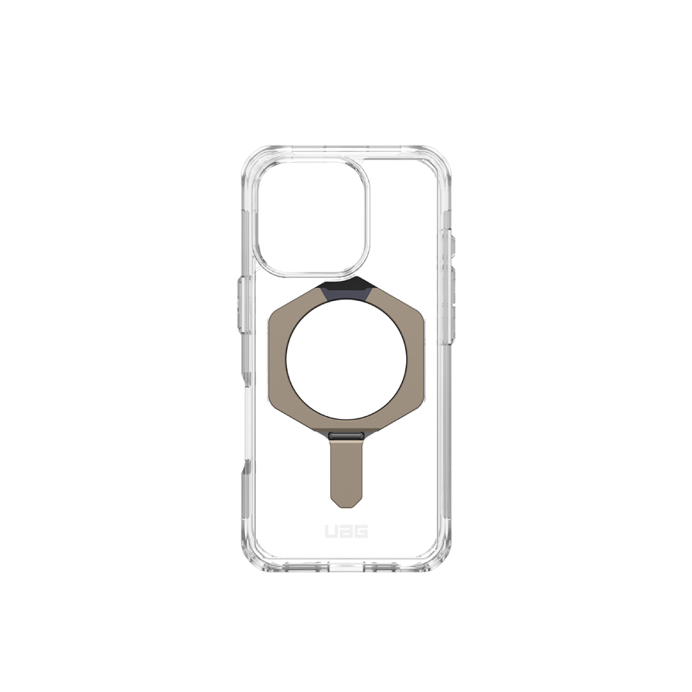 ❚UAG❚磁吸耐衝擊支架全透保護殼-極透明(鈦灰圈)