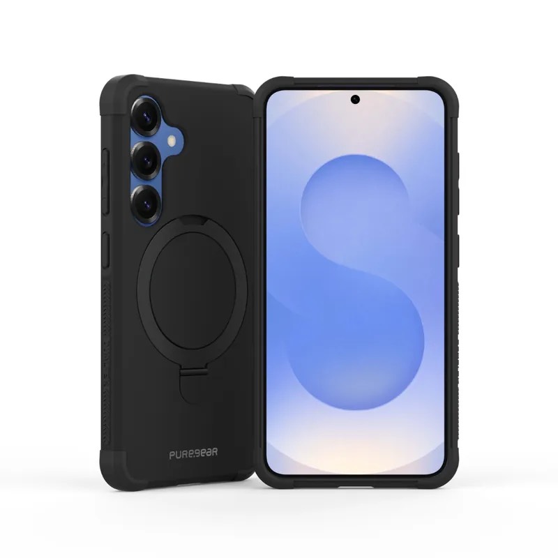 普格爾-三星S25系列-坦克軍規防摔支架保護殼MagSafe-消光黑