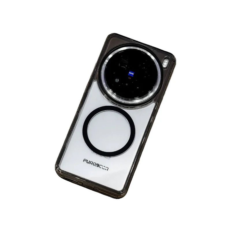 普格爾-VIVO X200系列-冰鑽減壓防摔保護殼Magsafe-透黑