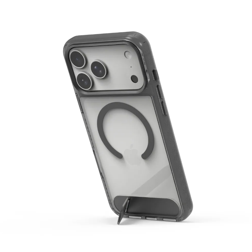 普格爾 iPhone 17全系列 冰鑽防摔支架保護殼Magsafe / 黑鑽