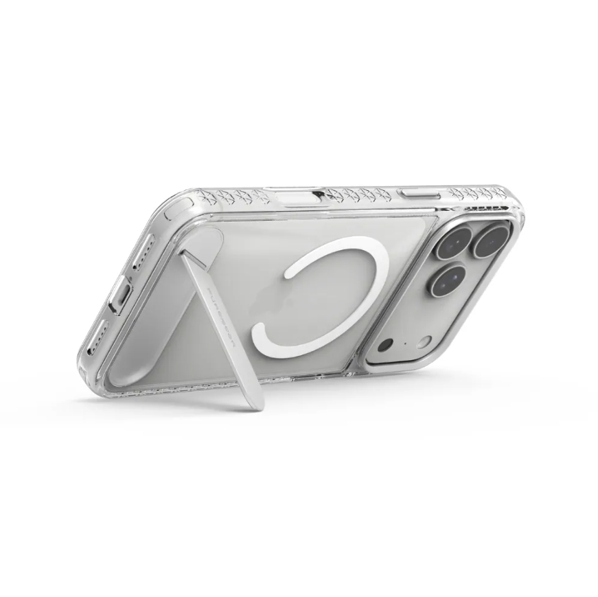 普格爾 iPhone 17全系列 冰鑽防摔支架保護殼Magsafe / 閃銀